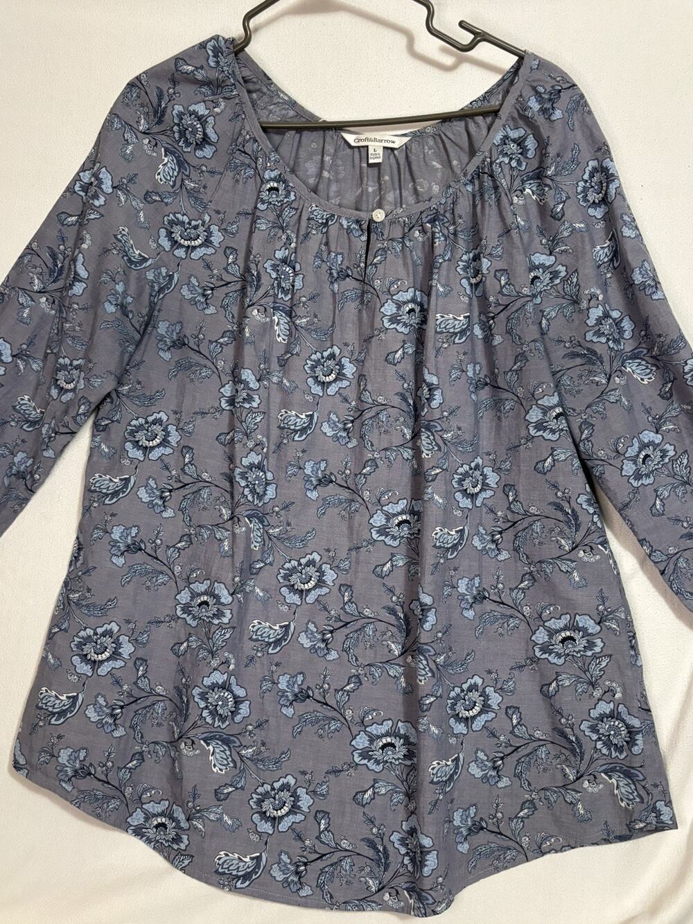 Croft & Barrow Large Blue Floral Women’s Shirt